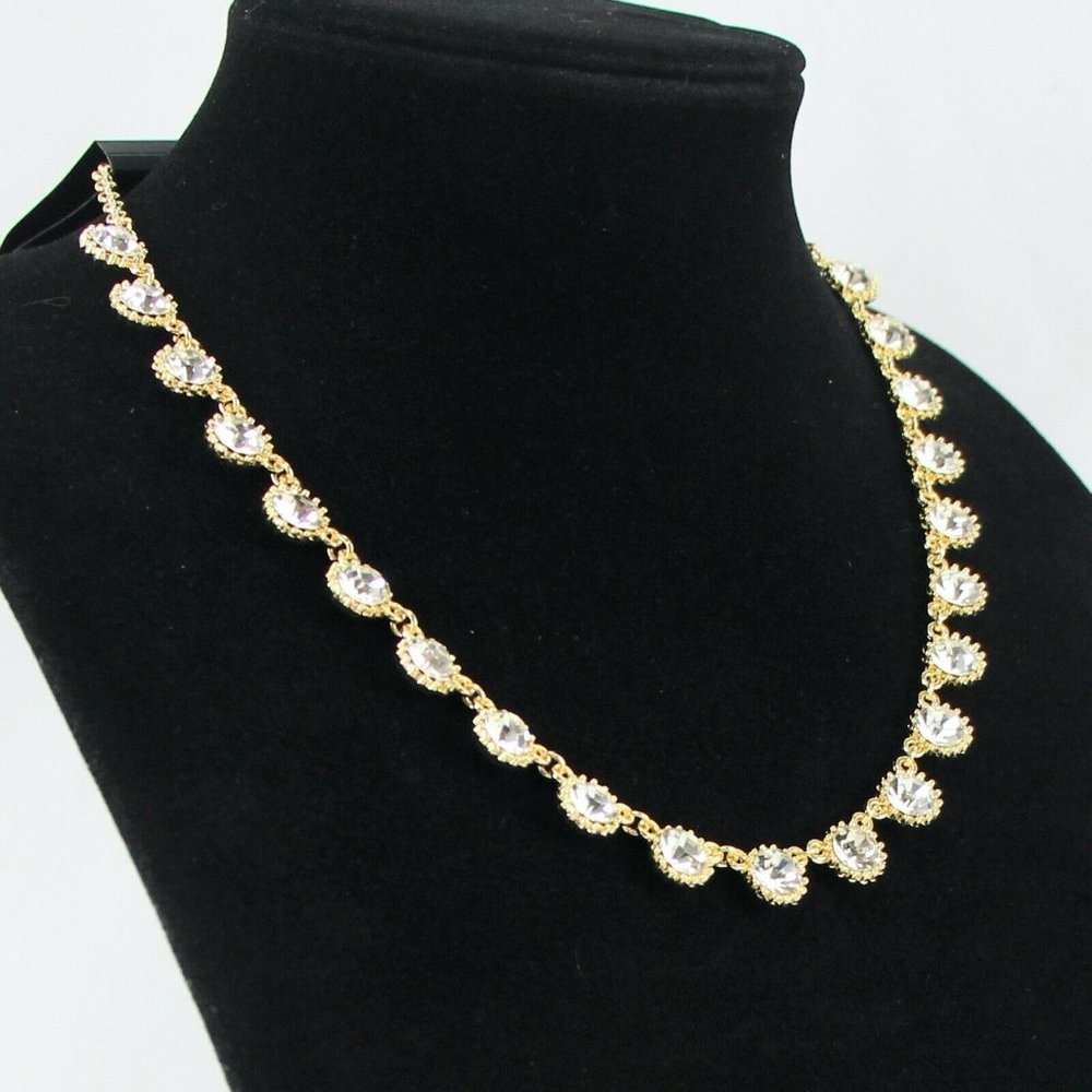 Kohls Metal Necklace Gold-tone 18" Rhinestones